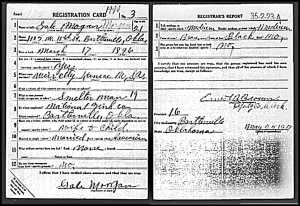 WWI Draft Registration - Gale Morgan